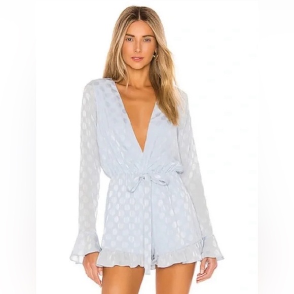 Tularosa Bishop Romper in Sky Blue - Picture 1 of 5